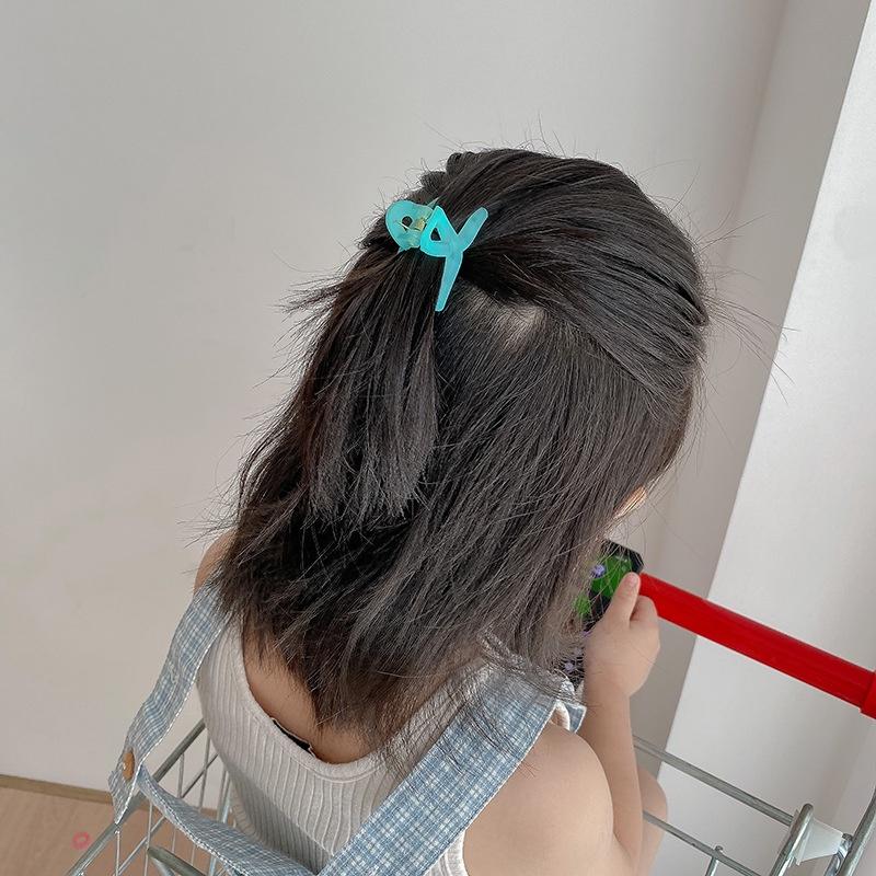 Cheerfulsprouts新款韓國彩色磨砂啞光兒童發爪小清新糖果色女童後腦勺鯊魚抓夾-細節圖2