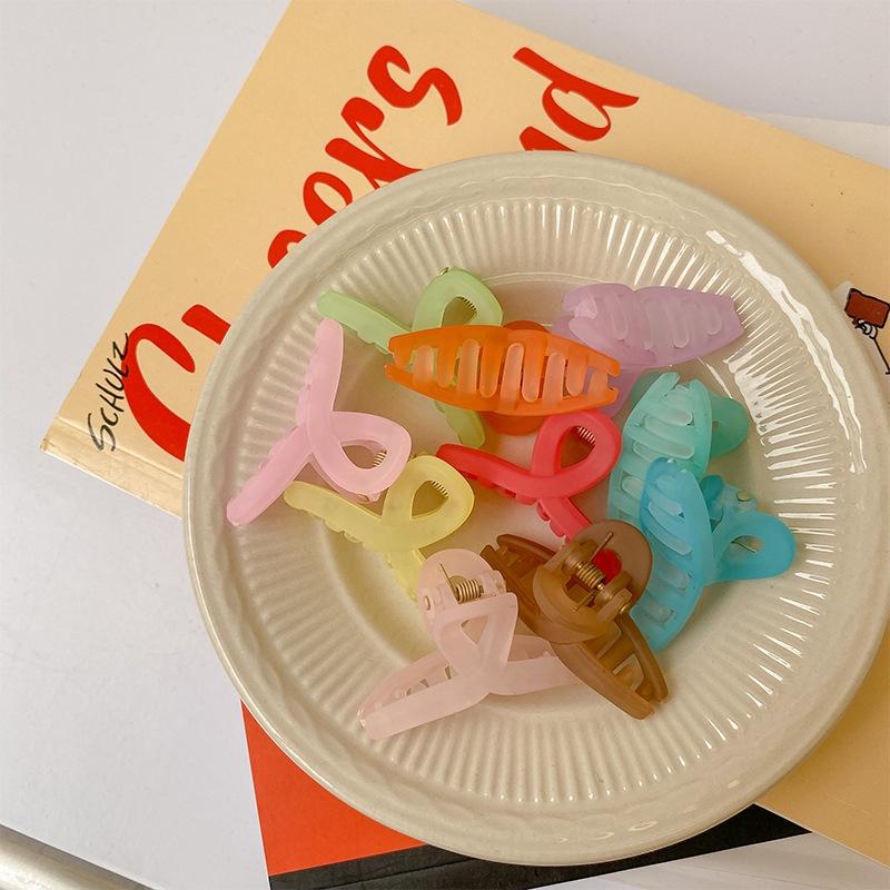 Cheerfulsprouts新款韓國彩色磨砂啞光兒童發爪小清新糖果色女童後腦勺鯊魚抓夾-細節圖5