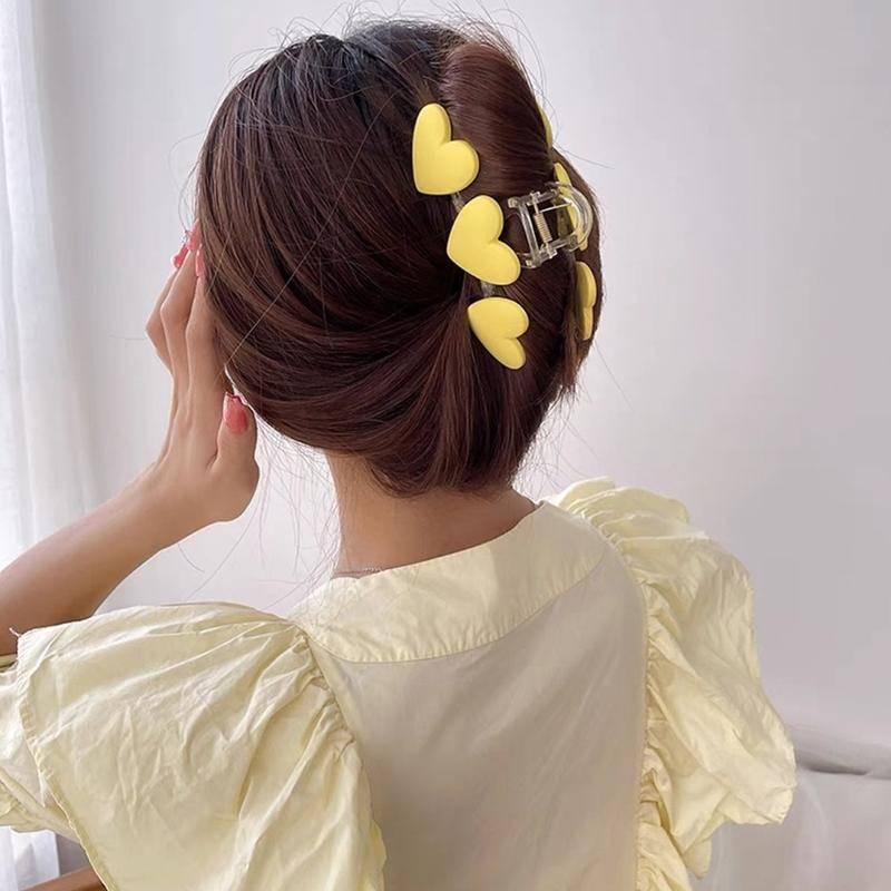 Cheerfulsprouts網美鯊魚夾頭飾後腦勺氣質韓版愛心五角星髮夾百搭卡通髮夾女夏季網紅鯊魚夾頭飾-細節圖3