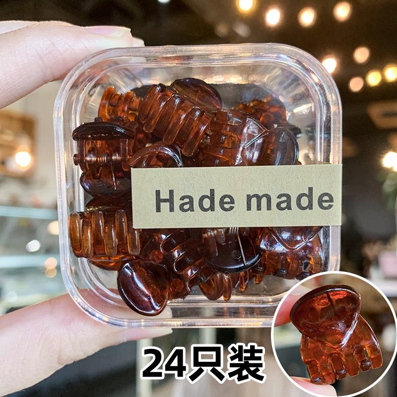 Cheerfulsprouts 台灣現貨亞克力盒裝韓國黑色迷你小抓夾兒童發夾女式頂夾劉海夾碎發夾發飾-細節圖7