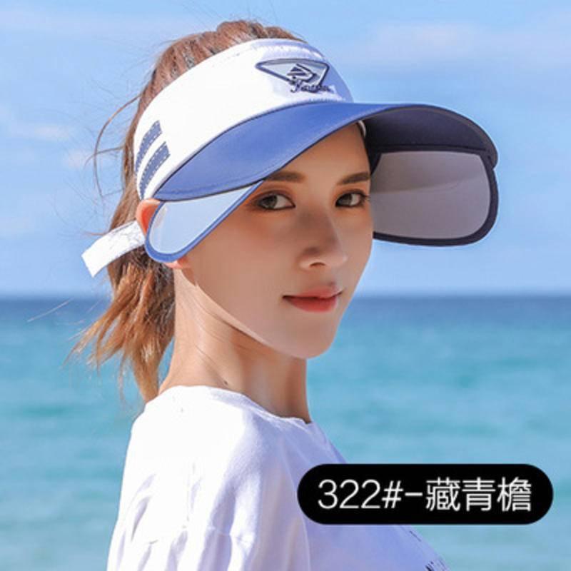 CheerfulSprouts遮阳帽女夏天防晒紫外线可伸缩遮脸空顶骑车运动户外大沿太阳帽潮-細節圖7