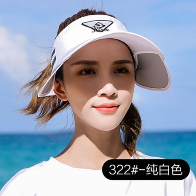CheerfulSprouts遮阳帽女夏天防晒紫外线可伸缩遮脸空顶骑车运动户外大沿太阳帽潮-細節圖8