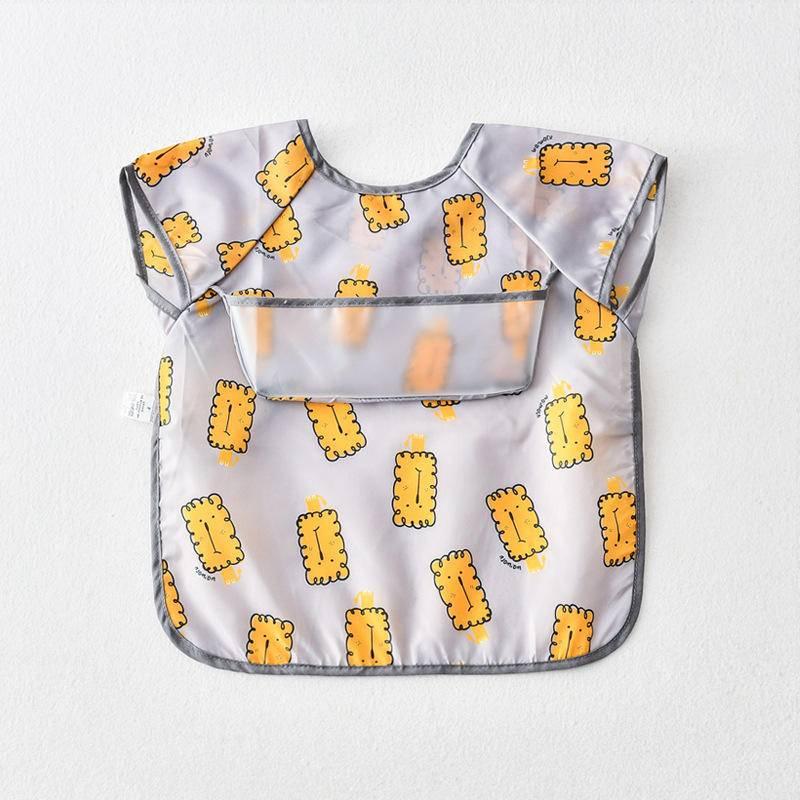 CheerfulSprouts無袖雨傘兒童防水圍兜無袖嬰兒防水罩衣嬰幼兒滌塔夫防水BLW吃飯衣-細節圖3