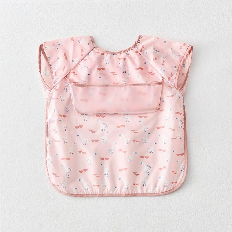 CheerfulSprouts無袖雨傘兒童防水圍兜無袖嬰兒防水罩衣嬰幼兒滌塔夫防水BLW吃飯衣-細節圖5