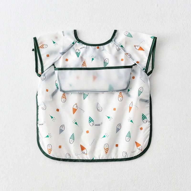 CheerfulSprouts無袖雨傘兒童防水圍兜無袖嬰兒防水罩衣嬰幼兒滌塔夫防水BLW吃飯衣-細節圖6