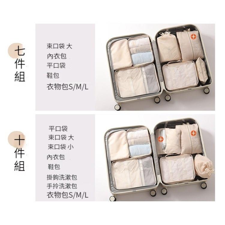 旅行收納袋十件組💦防水💥旅行衣物收納袋 行李收納袋 旅行收納鞋袋 旅行分裝袋 旅行收納包 旅行衣物收納 旅行收納組-細節圖2