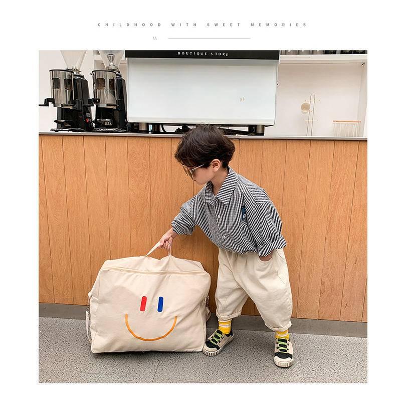 簡約加厚帆布質感雜物收納袋 衣服整理收納袋 旅行袋 置物袋 北歐收納 日系簡約風格收納 拉鍊袋 棉布袋  無印風可水洗-細節圖5