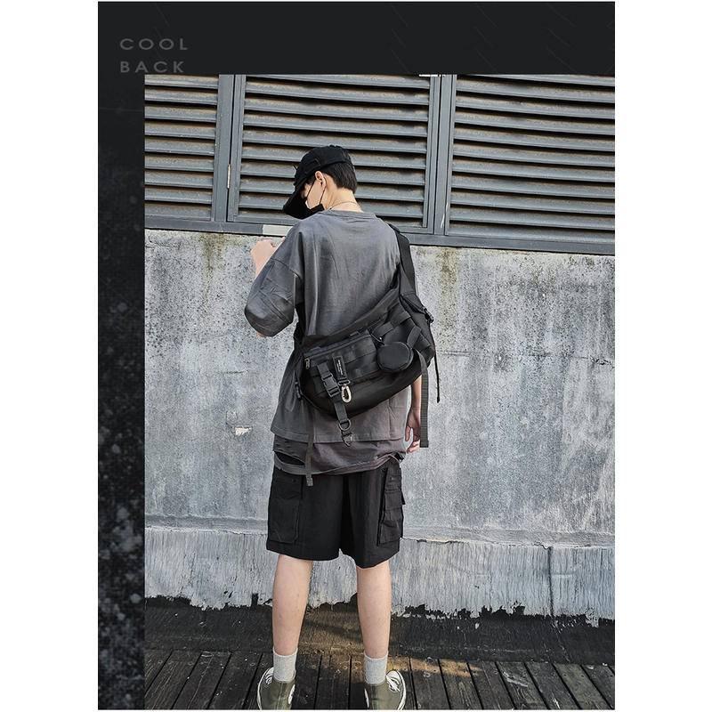 現貨💚戰術防水側背包 日系ins郵差包 防水郵差包 大容量郵差包男 側背包男 軍事側背包 大斜肩包 防盜男用側背包-細節圖2