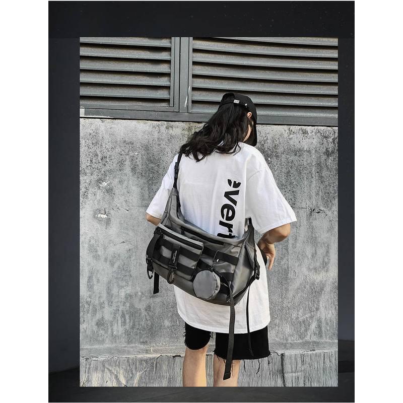 現貨💚戰術防水側背包 日系ins郵差包 防水郵差包 大容量郵差包男 側背包男 軍事側背包 大斜肩包 防盜男用側背包-細節圖7