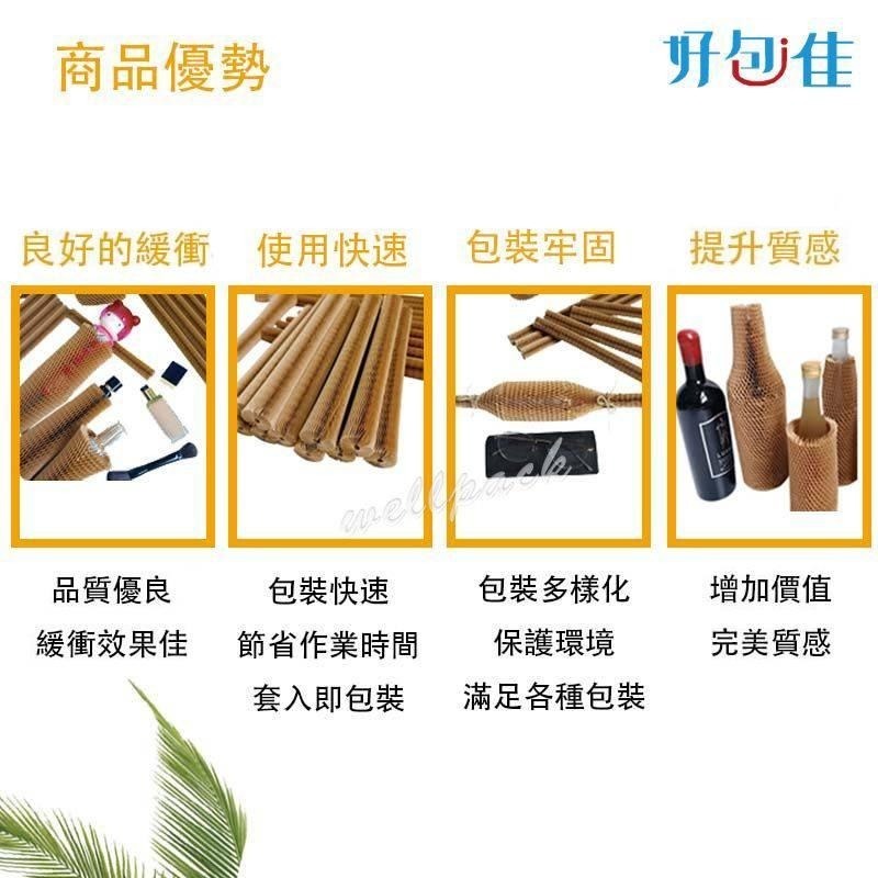 【好包佳】蜂巢紙 蜂窩紙 蜂巢紙保護套 蜂窩紙保護套 玻璃保護 玻璃瓶保護套 蜂巢紙卷 環保包材 緩衝包材 牛皮紙包裝-細節圖3