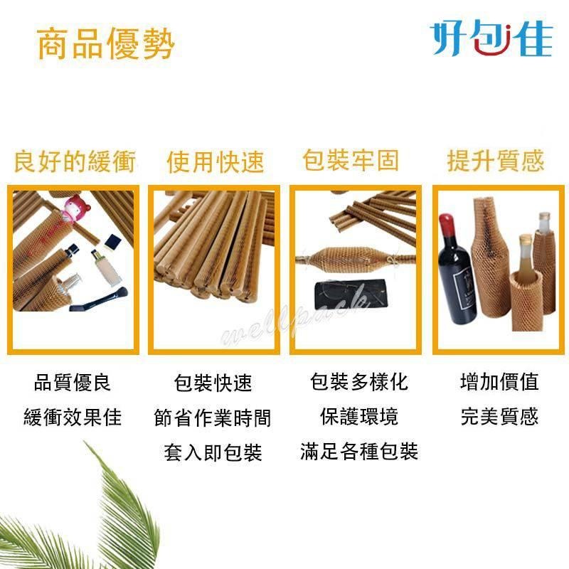 【好包佳】蜂巢紙 蜂窩紙 蜂巢紙保護套 蜂窩紙保護套 玻璃保護 玻璃瓶保護套 蜂巢紙卷 環保包材 緩衝包材 牛皮紙包裝-細節圖3