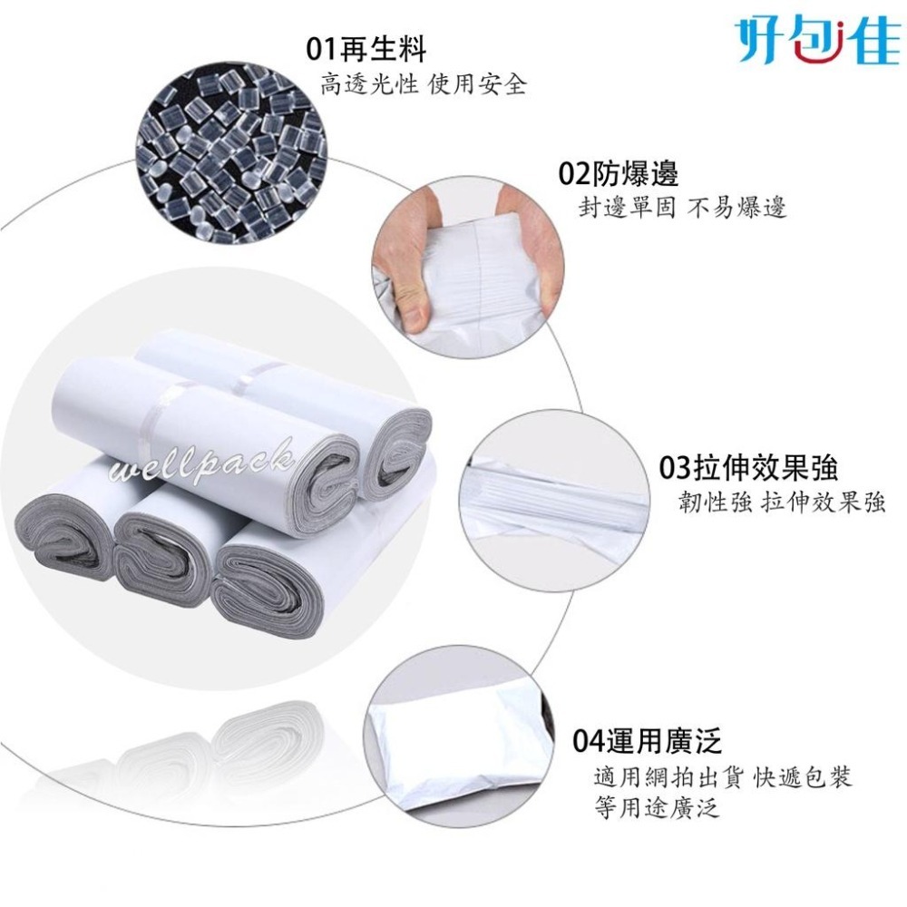 【好包佳】大尺寸賣場！台灣現貨 高品質破壞袋45*60 白色破壞袋 寄件袋 包裹袋 網拍包材 網拍出貨 網拍必備-細節圖3