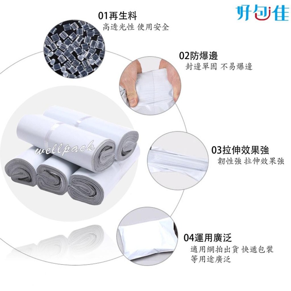 【好包佳】大尺寸賣場！台灣現貨 高品質破壞袋45*60 白色破壞袋 寄件袋 包裹袋 網拍包材 網拍出貨 網拍必備-細節圖3