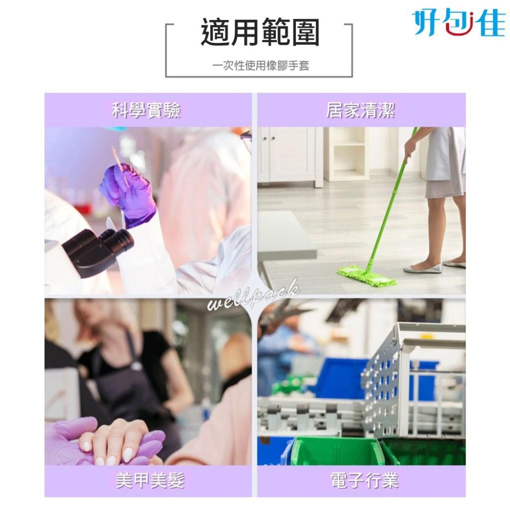 【好包佳】限時價！NBR無粉「加厚」橡膠手套 防水耐油耐熱 紫色手套 廚房手套 防油手套 餐飲手套 拋棄式-細節圖5