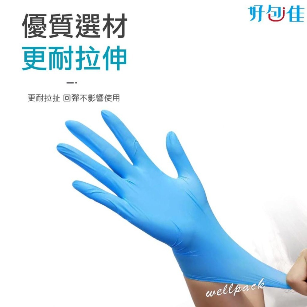 【好包佳】MasLee NBR橡膠手套(5.5g重) 無粉 加厚 藍色手套 工作手套 居家清潔 一次性 拋棄式-細節圖6
