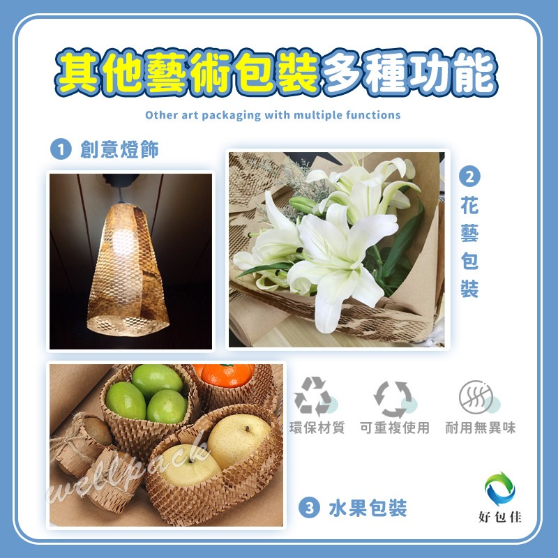 【好包佳】環保包裝 蜂巢紙 禮品包裝 蜂窩紙 原色40*30cm 包裝紙 緩衝包材 緩衝包裝 蜂巢紙捲 蜂巢包裝紙-細節圖5