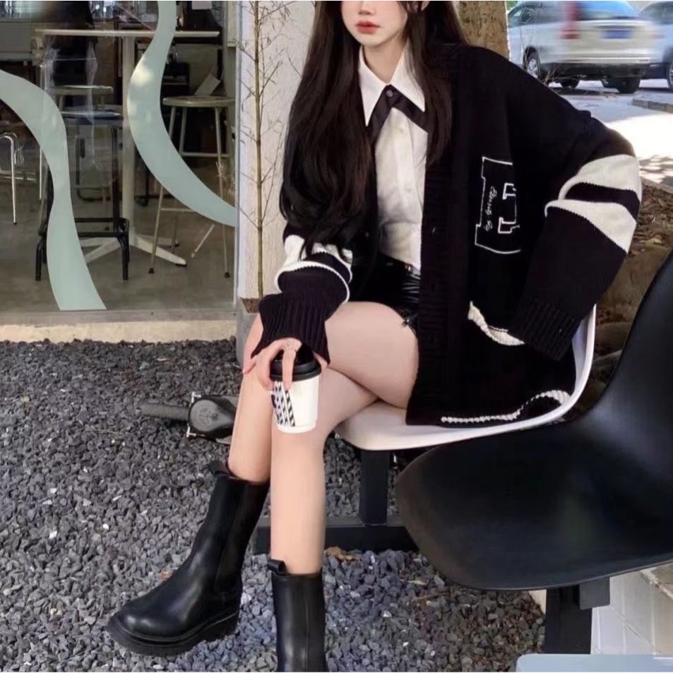 外穿針織v領毛衣外套-細節圖2