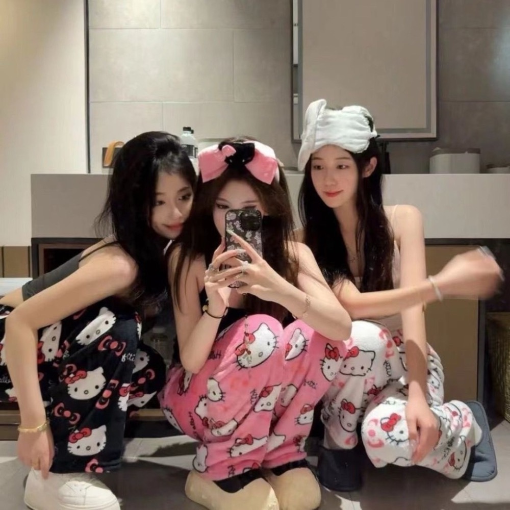 Hallo kitty 毛絨睡褲-細節圖2