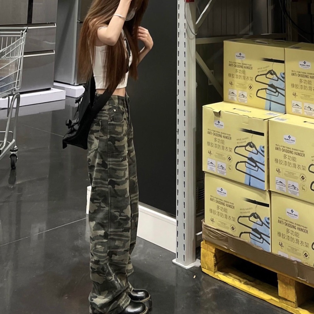 美式迷彩顯瘦工裝褲-細節圖2