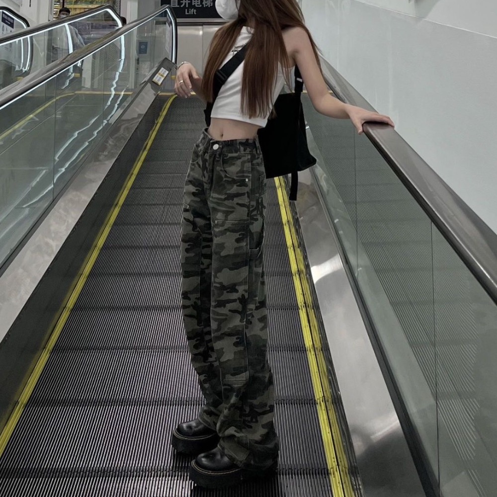 美式迷彩顯瘦工裝褲-細節圖3