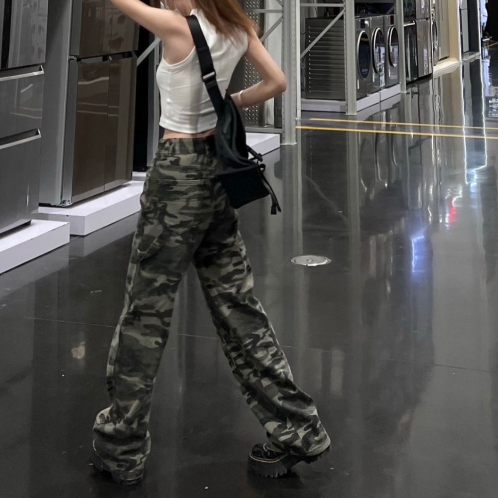 美式迷彩顯瘦工裝褲-細節圖4