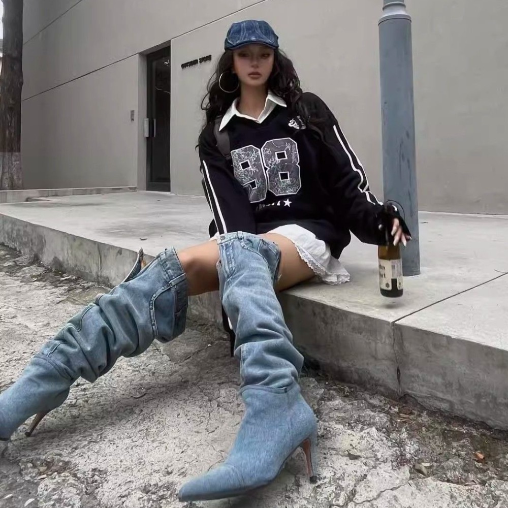 oversize高街v領上衣-細節圖2