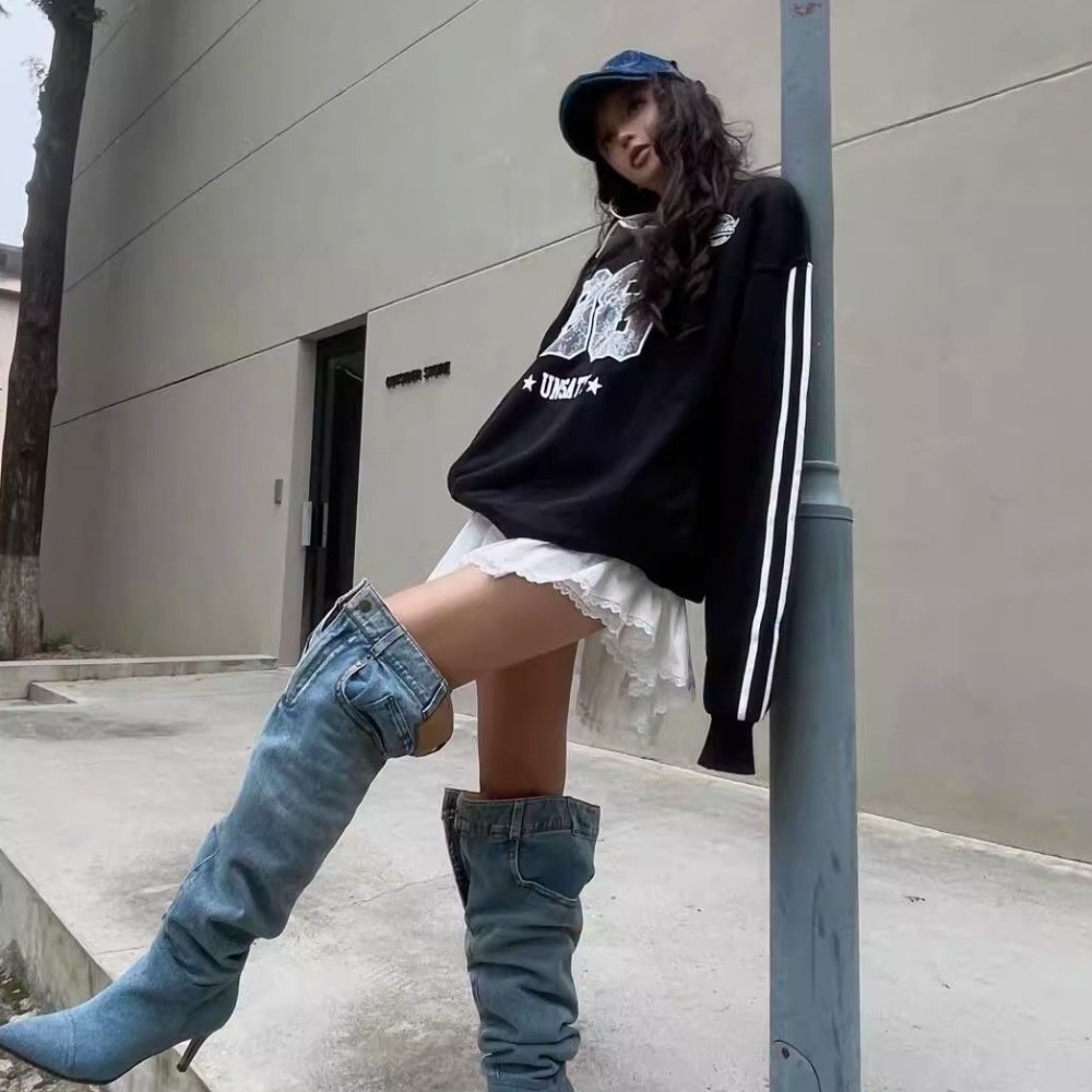 oversize高街v領上衣-細節圖4