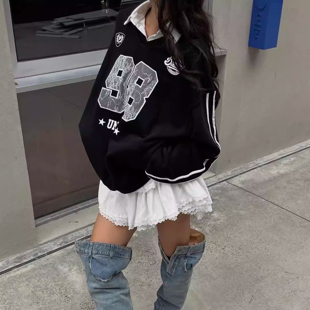 oversize高街v領上衣-細節圖5