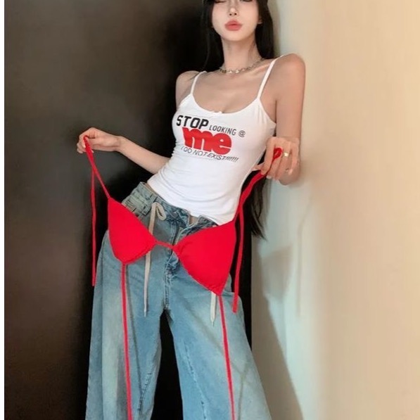 夏天設計感吊帶內搭上身套裝-細節圖2