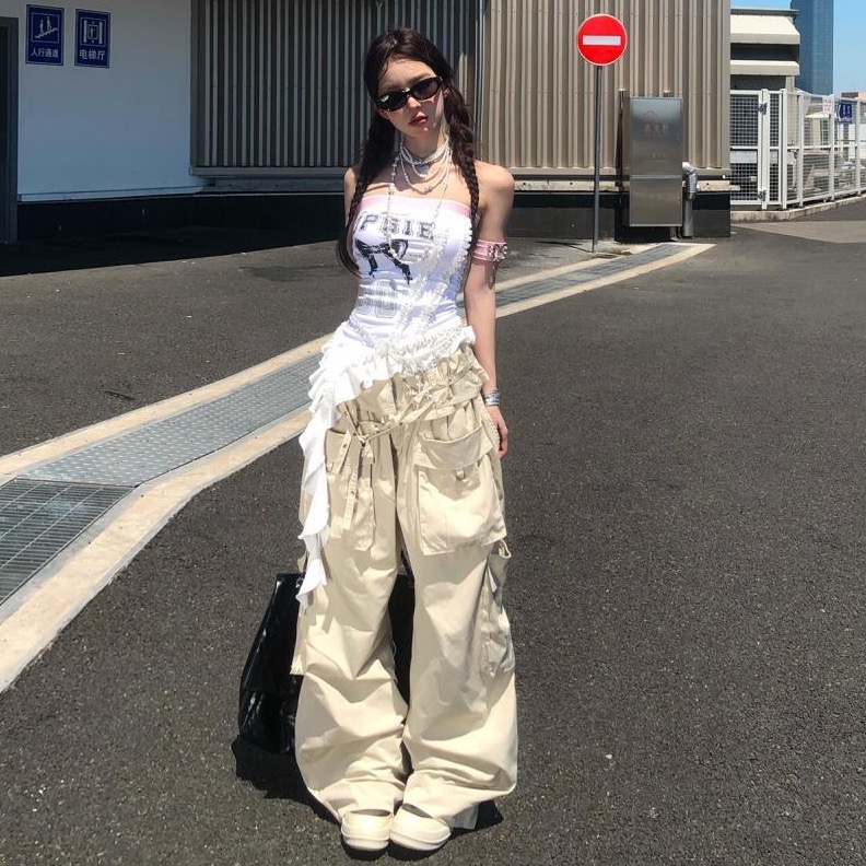 不規則飄帶抹胸上衣-細節圖2