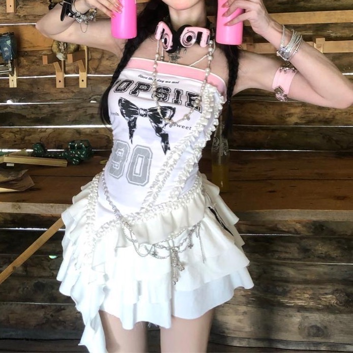 不規則飄帶抹胸上衣-細節圖3