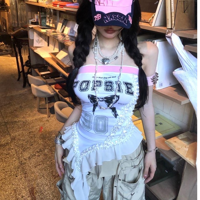 不規則飄帶抹胸上衣-細節圖5