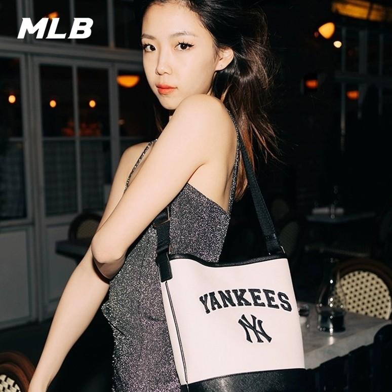 🇰🇷韓國代購 免運 MLB 水桶包 托特包 帆布托特包 NY 紐約洋基隊 YANKEES 側背包 3ABMS09-細節圖2