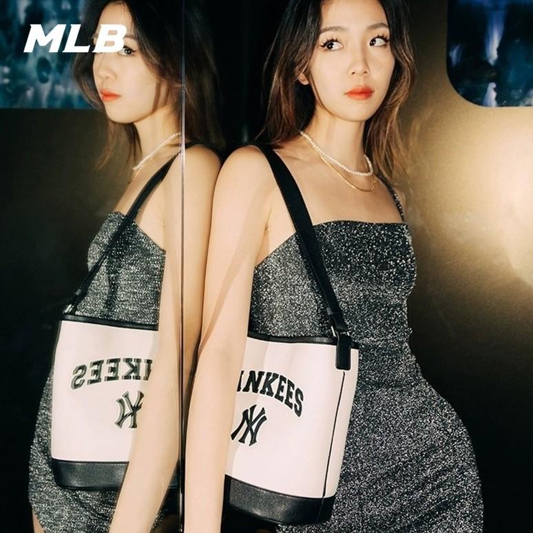 🇰🇷韓國代購 免運 MLB 水桶包 托特包 帆布托特包 NY 紐約洋基隊 YANKEES 側背包 3ABMS09-細節圖3