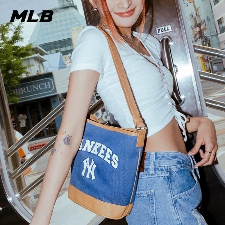 🇰🇷韓國代購 免運 MLB 水桶包 托特包 帆布托特包 NY 紐約洋基隊 YANKEES 側背包 3ABMS09-細節圖5