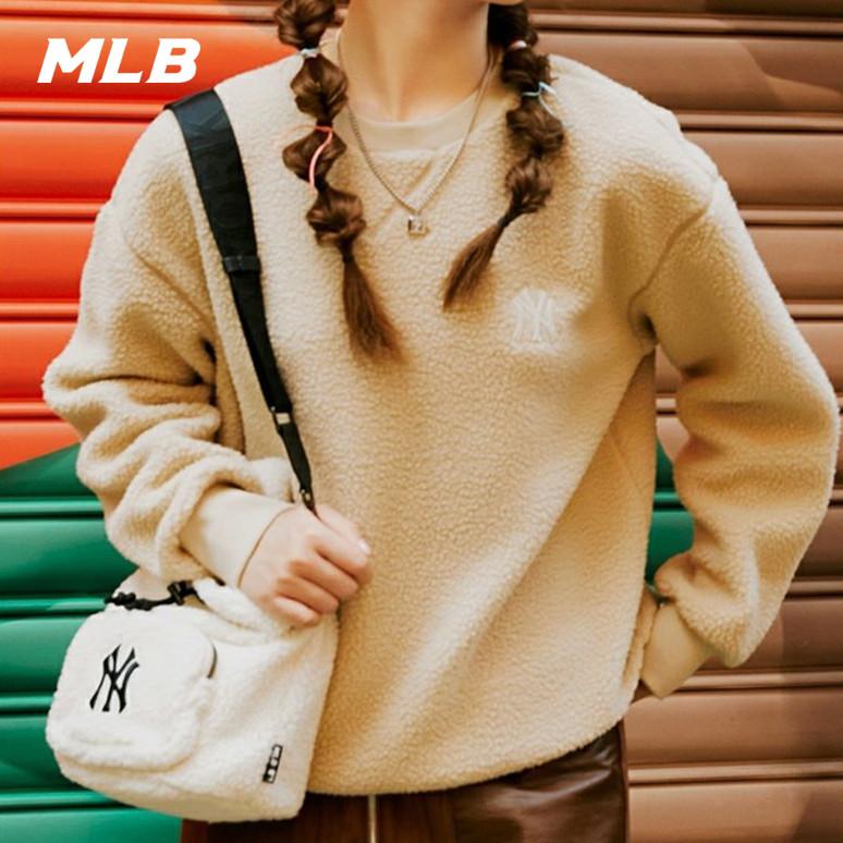 🇰🇷韓國代購 MLB 毛絨水桶包 挎包 拎包 水桶包 側背包 毛毛包 仿羊羔絨 秋冬款 3ABMS03-細節圖2