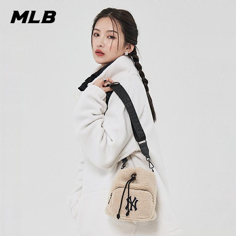 🇰🇷韓國代購 MLB 毛絨水桶包 挎包 拎包 水桶包 側背包 毛毛包 仿羊羔絨 秋冬款 3ABMS03-細節圖6