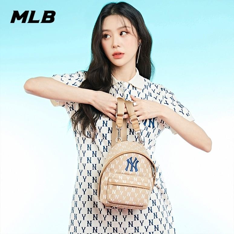 🇰🇷韓國代購 免運 MLB 老花滿印 後背包 雙肩包 背包 小包 NY 紐約洋基隊 3ABKS01-細節圖2