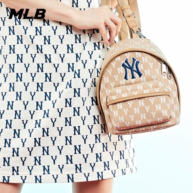 🇰🇷韓國代購 免運 MLB 老花滿印 後背包 雙肩包 背包 小包 NY 紐約洋基隊 3ABKS01-細節圖3