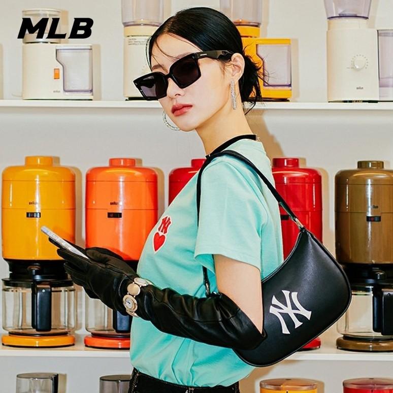 🇰🇷韓國代購 免運 MLB 腋下包 手提包 側背包 皮質 肩背包 NY 洋基隊 3ABQS05-細節圖2
