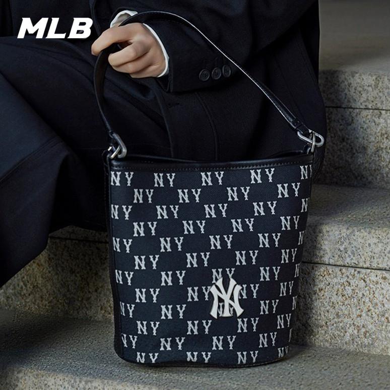 🇰🇷韓國代購 免運 MLB 水桶包 學院風 側背包 斜挎包 手提包 托特包 NY 紐約洋基隊 3ABML02-細節圖4