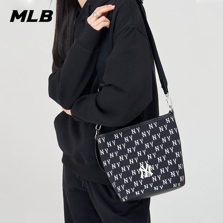 🇰🇷韓國代購 免運 MLB 水桶包 學院風 側背包 斜挎包 手提包 托特包 NY 紐約洋基隊 3ABML02-細節圖5