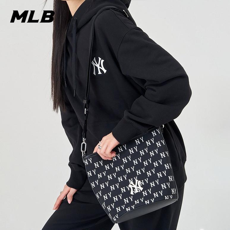 🇰🇷韓國代購 免運 MLB 水桶包 學院風 側背包 斜挎包 手提包 托特包 NY 紐約洋基隊 3ABML02-細節圖6