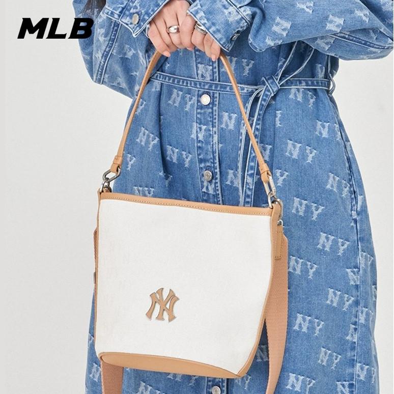 🇰🇷韓國代購 免運 MLB 水桶包 學院風 側背包 斜挎包 手提包 托特包 NY 紐約洋基隊 3ABML02-細節圖8