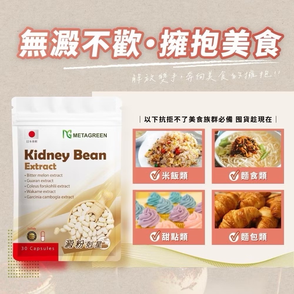 現貨🔥閃澱俠白腎豆膠囊 元綠生技METAGREEN 美國專利 白腎豆膠囊 30粒/袋-細節圖4