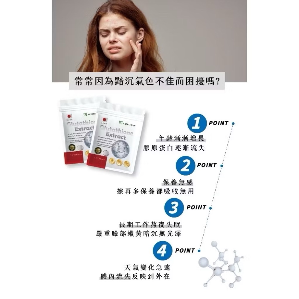 現貨🔥透亮新姬 METAGREEN元綠生技 穀胱甘肽 14錠/袋 蝦紅素 玻尿酸 青春美麗 公司貨-細節圖7