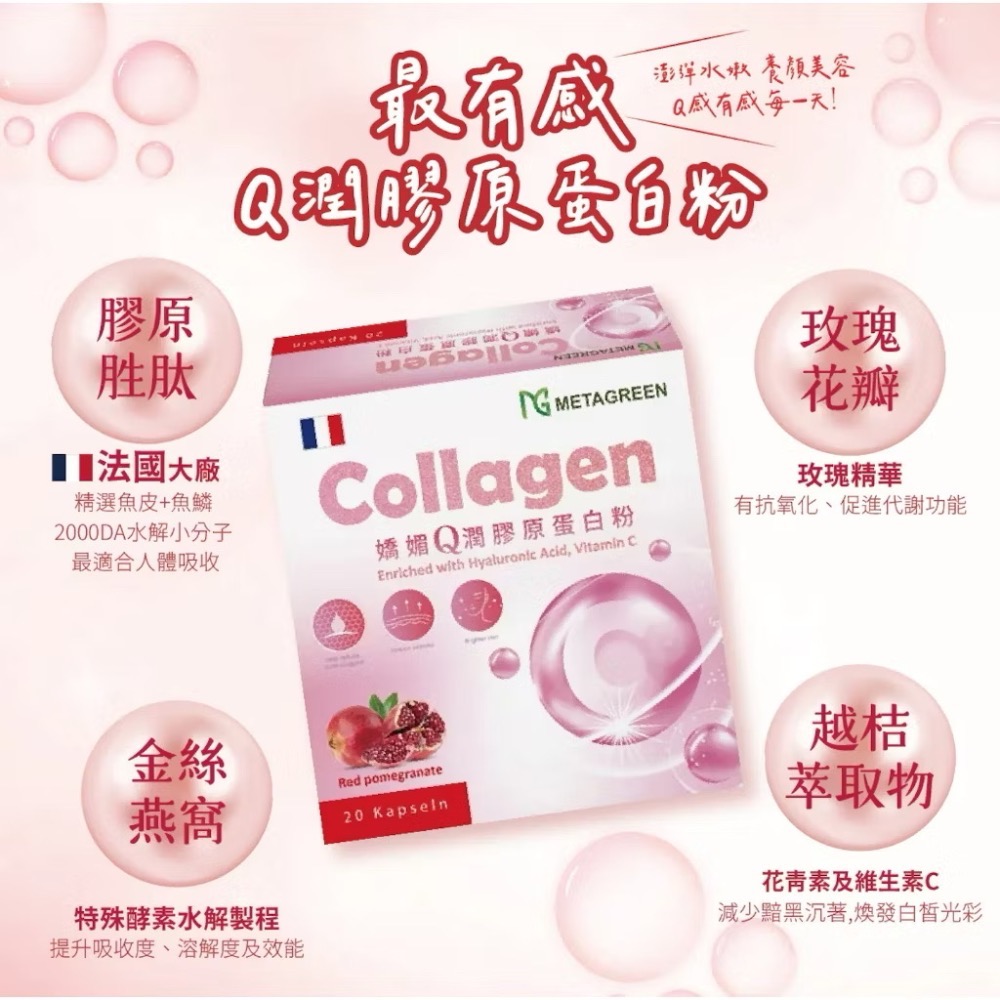 現貨🔥法國🇫🇷專利 METAGREEN 膠媚Q潤膠原蛋白粉(3g*20包/盒) 膠原蛋白 魚膠原蛋白-細節圖4