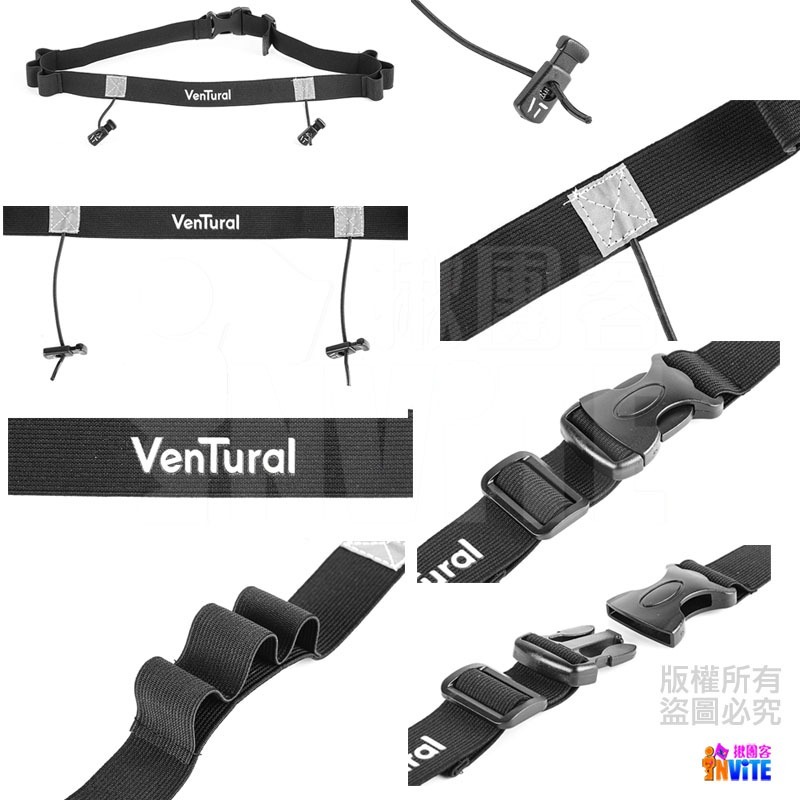 ♢揪團客♢ VenTural 大人 黑色/藍色/粉色/綠色/紅色/橙色 號碼布夾 腰帶 腰帶彈簧扣 三鐵 號碼布 腰帶-細節圖2