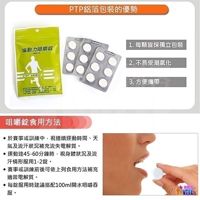♢揪團客♢ 塩動力 咀嚼錠 運動補給 咀嚼錠 梅子 檸檬 橘子 奇異果 全素 鹽錠 18錠/包 鹽糖 鹽動力-細節圖2