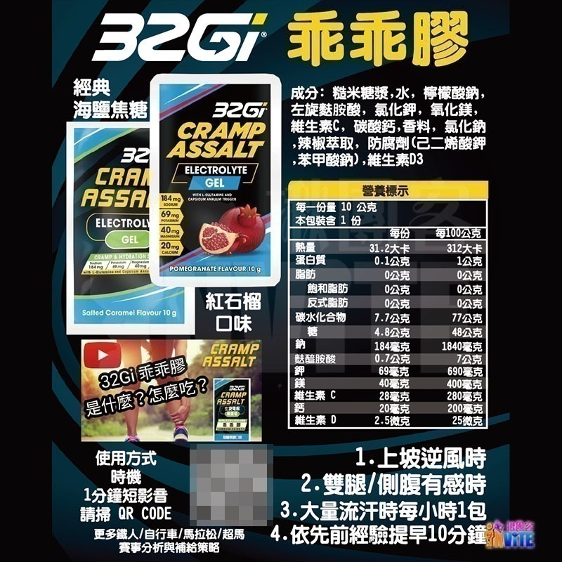♢揪團客♢ 32Gi 乖乖膠【8包x1盒】電解能量包 海鹽焦糖 紅石榴口味 維持肌肉正常生理-細節圖5